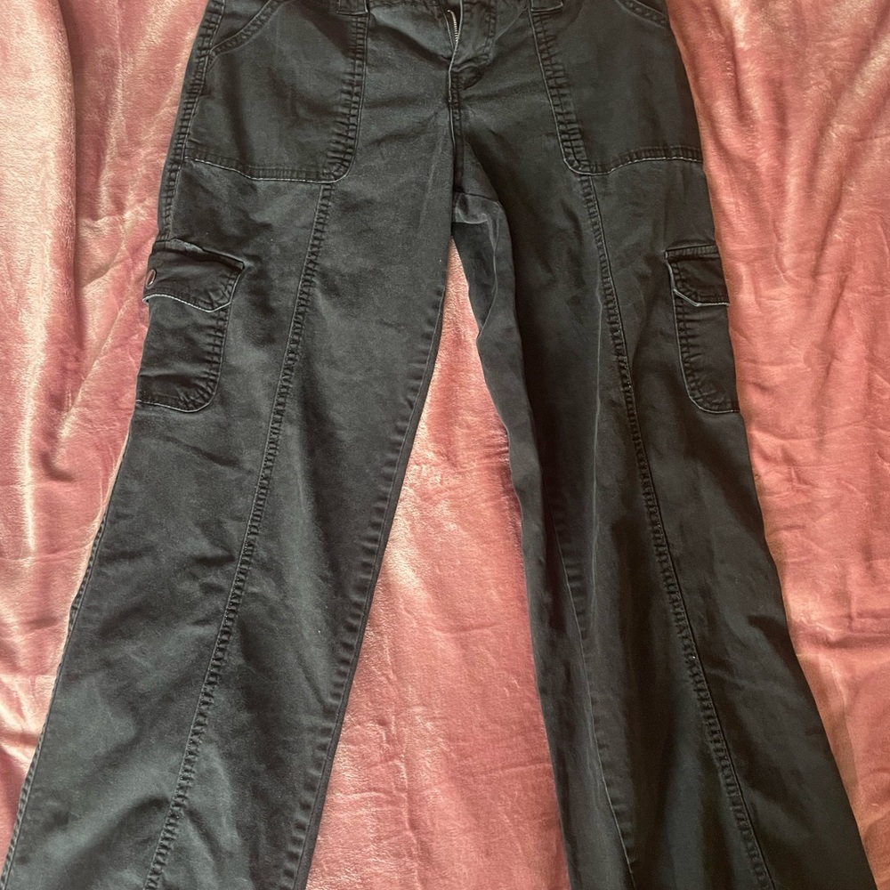 Low Rise Black Cargo Pants